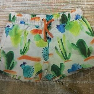 Vibrant Kids Swim Trunks with Cactus Print